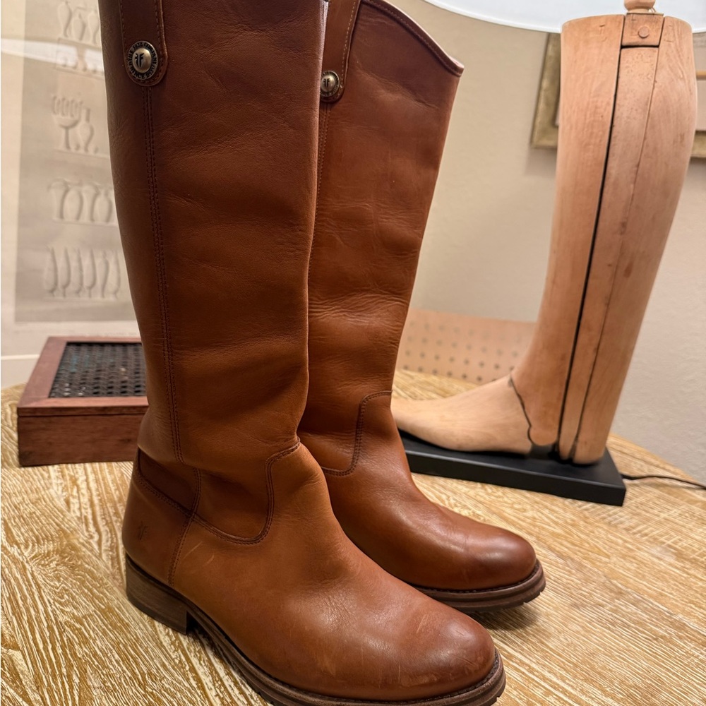 Frye Women's Over-The-Knee Leather Boots in Cognac Brown